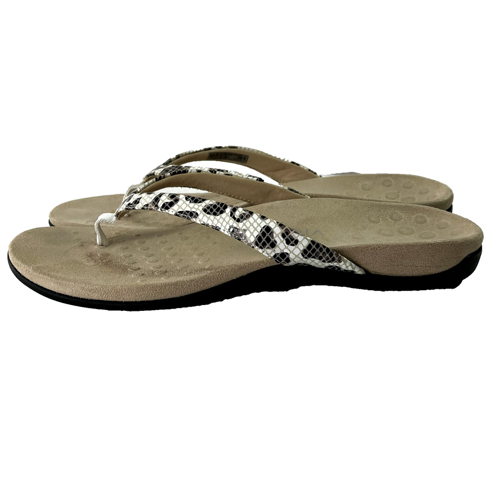 Vionic Sandals Women 12 Dillon Leather Snake Print Lightweight Summer Vacation